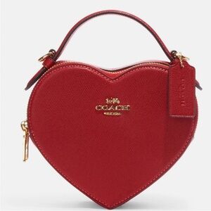 Coach Red Heart-Shaped Grain leather Bag Limited Edition